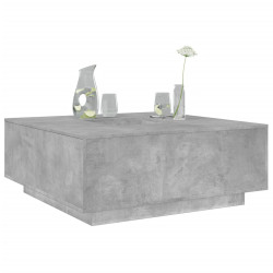 Mesa de centro 100x100x40 cm derivados madeira cinzento cimento