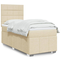 Cama com molas/colchão 80x200 cm tecido cor crème