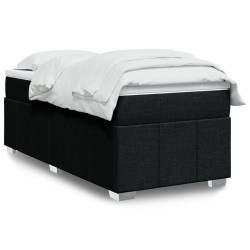 Cama com molas/colchão 90x190 cm tecido preto