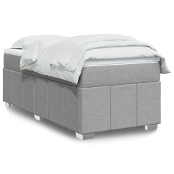Cama com molas/colchão 90x200 cm tecido cinza-claro