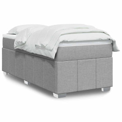 Cama com molas/colchão 100x200 cm tecido cinzento-claro