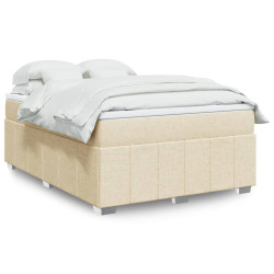Cama com molas/colchão 160x200 cm tecido cor creme