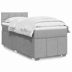 Cama com molas/colchão 80x200 cm tecido cinza-claro