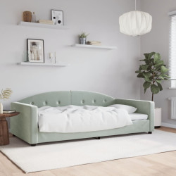 Sofá-cama 100x190 cm veludo cinzento-claro