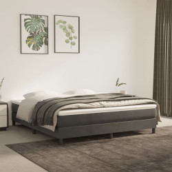 Colchão molas ensacadas firmeza média 152x203x20 cm queen veludo cinza-escuro