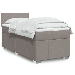 Cama com molas/colchão 100x200 cm tecido cinza-acastanhado