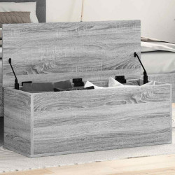 Caixa de arrumação 90x35x35 cm derivados madeira cinza sonoma