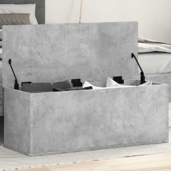 Caixa de arrumação 90x35x35 cm derivados madeira cinza cimento