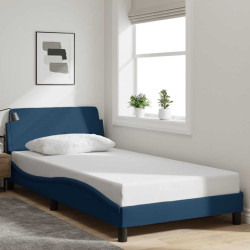 Estrutura de cama com cabeceira dover 100x200 cm tecido azul