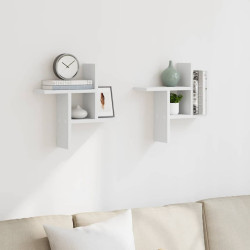Prateleiras de parede 2 pcs 38x12x38cm derivados madeira branco