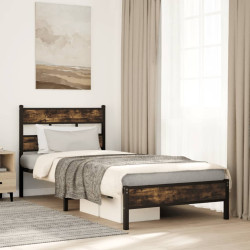 Cama sem colchão com cabeceira 107x203 cm carvalho sonoma