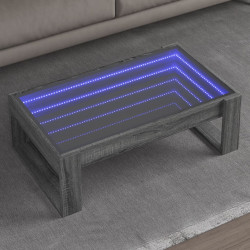 Mesa de centro luzes LED infinity 90x53x30 cm cinzento sonoma