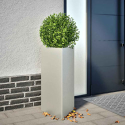 Vaso/floreira de jardim triangular 40x34,5x75 cm aço inoxidável