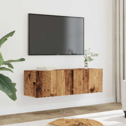 Móveis de parede para TV 2 pcs 100x30x30 cm madeira velha