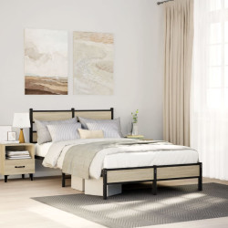 Estrutura cama s/ colchão derivados de madeira carvalho sonoma