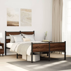 Estrutura cama s/ colchão derivados madeira carvalho castanho