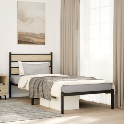 Estrutura de cama sem colchão 107x203 cm metal carvalho sonoma