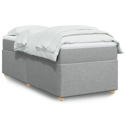 Cama com molas/colchão 90x190 cm tecido cinzento-claro