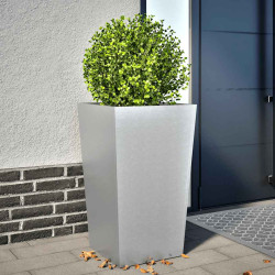 Vaso/floreira de jardim 45x45x75 cm aço galvanizado