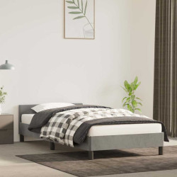 Estrutura de cama sem colchão 90x190 cm veludo cinzento-claro
