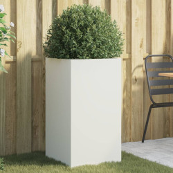 Vaso/floreira 42x38x75 cm aço branco