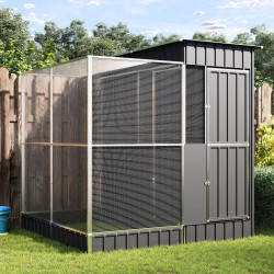 Aviário com extensão prata 209x203x216 cm aço