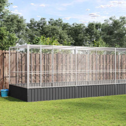 Aviário com extensão 832x207x212 cm aço prateado
