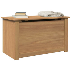 Caixa de arrumação com tampa panama 79x42x46 cm pinho maciço