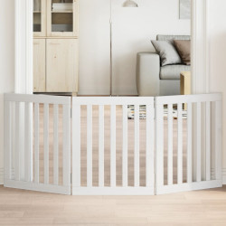 Portão para cães dobrável 3 painéis 150 cm álamo branco