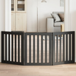 Portão para cães dobrável 3 painéis 150 cm álamo preto