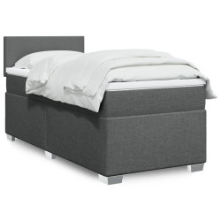 Cama com molas/colchão 90x200 cm tecido cinzento-escuro