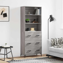 Armário alto 69,5x34x180 cm derivados de madeira sonoma cinza
