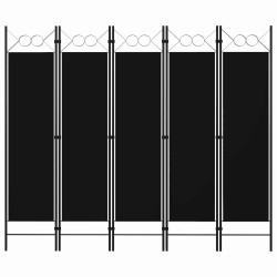 Divisória de quarto com 5 painéis 200x180 cm preto