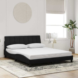 Estrutura de cama sem colchão hanko 160x200 cm veludo preto
