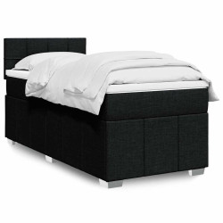 Cama com molas/colchão 80x200 cm tecido preto