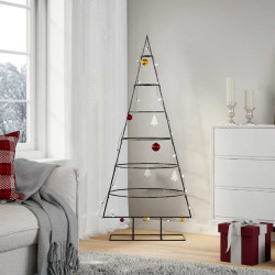 Árvore de natal para decoração 150 cm metal preto