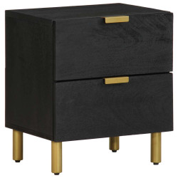 Mesa de cabeceira 40x33x46 cm madeira de mangueira maciça preto