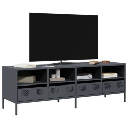 Móvel de TV 135x39x43,5 cm aço laminado a frio antracite