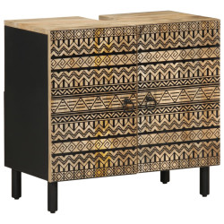 Armário para lavatório 62x33x58 cm mangueira maciça preto