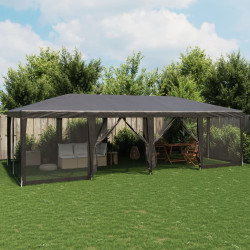 Tenda p/ festas 12 paredes laterais malha 8x4 m pead antracite