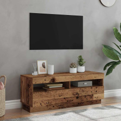 Móvel de TV com luzes LED derivados de madeira madeira velha