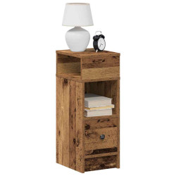 Mesas de cabeceira 2 pcs com gaveta 25x31x66 cm madeira velha