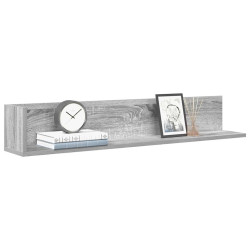 Prateleiras de parede 2pcs derivados de madeira cinzento sonoma