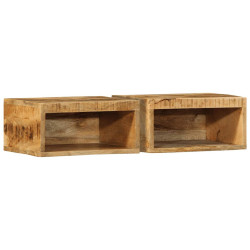 Armários de TV para parede 2pcs madeira mangueira áspera maciça