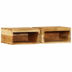 Armários de TV para parede 2 pcs madeira acácia maciça