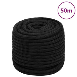 Corda de trabalho 16 mm 50 m poliéster preto