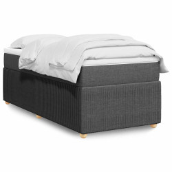 Cama com molas/colchão 80x200 cm tecido cinzento-escuro
