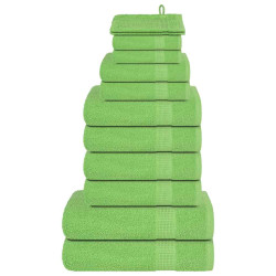 12Pcs conjunto de toalhas frogn 360 g/m² verde maça