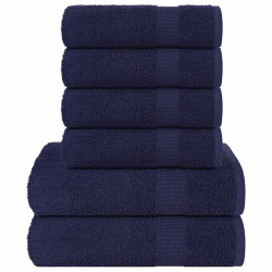 6Pcs conjunto toalha frogn 360 g/m² azul-marinho