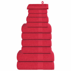 12Pcs conjunto de toalhas frogn 360 g/m² vermelho